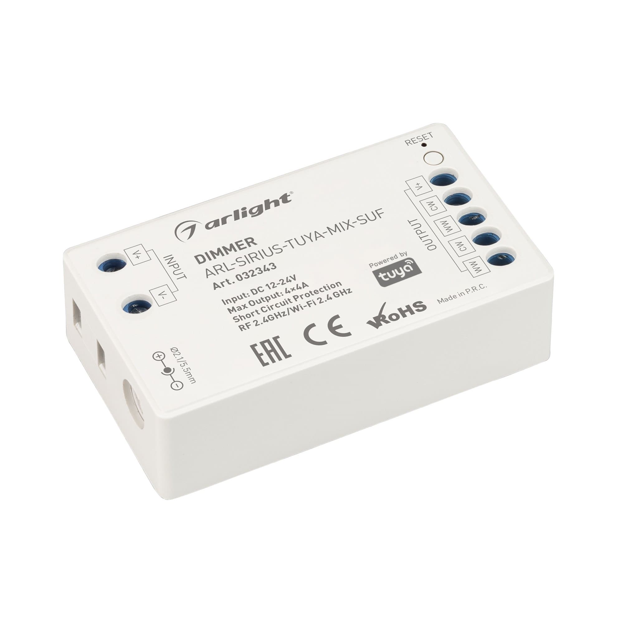 Arlight Диммер ARL-SIRIUS-TUYA-MIX-SUF (12-24V, 4x4A, 2.4G) (IP20 Пластик, 3 года) 032343 — миниатюра 1