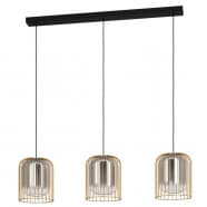 Eglo 39696 Подвесной потолочный светильник (люстра) CAMINATA, 3x40W, E27, L1030, B170, H1500, сталь, черный, золотой/матовое стекло, черный полупрозра