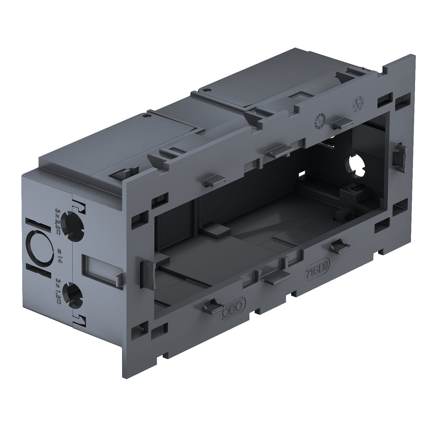 OBO Bettermann Коробка монтажная тройная Modul45 71GD9-2 160x76x51 мм, полиамид, серый 6288579