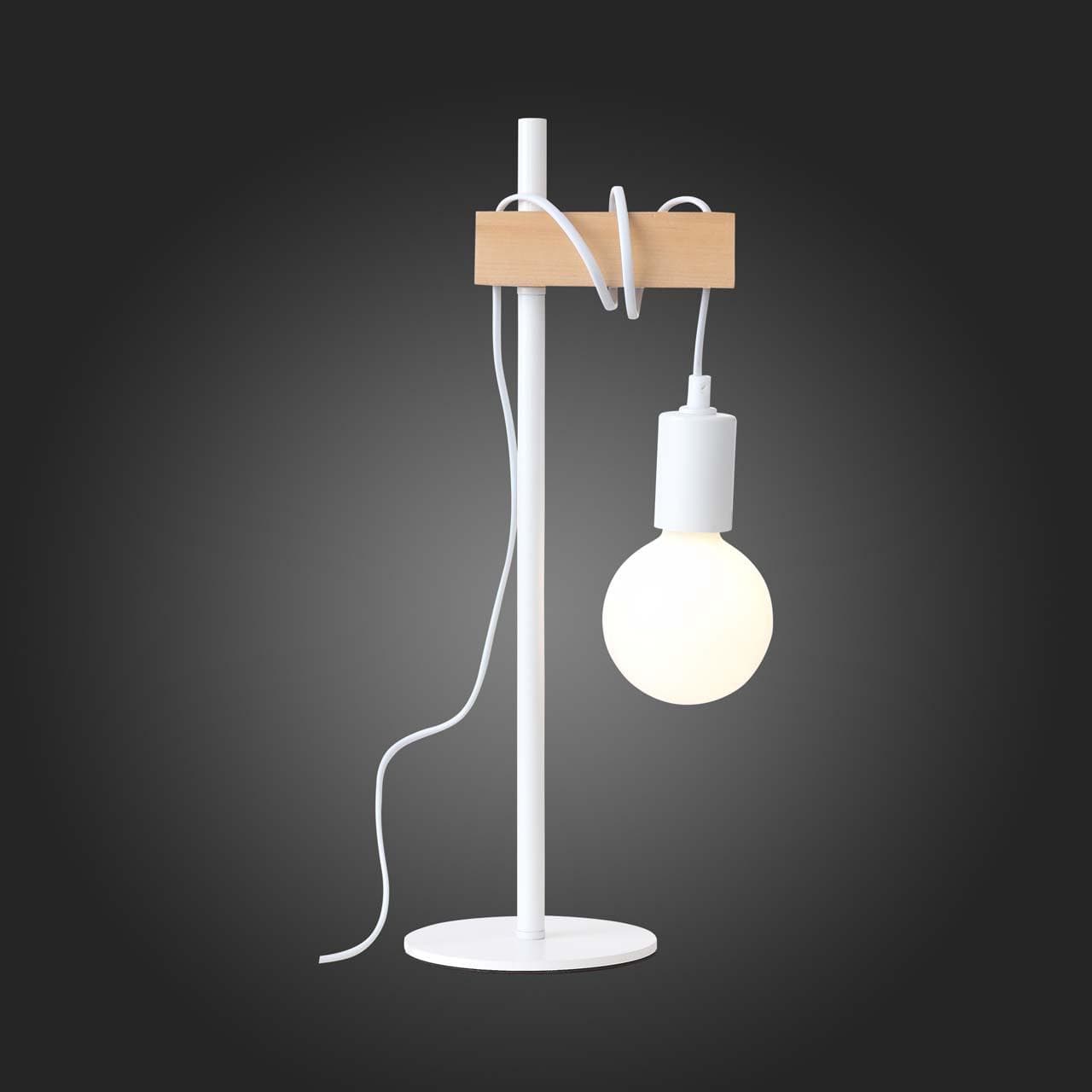 Evoluce SL1142.504.01 Настольная лампа Белый, Светлое дерево E27 1*60W — миниатюра 3