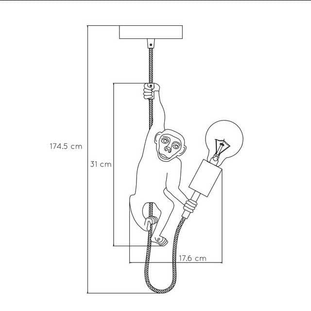 Lucide EXTRAVAGANZA CHIMP Черный Подвесной светильник 10402/01/30 — миниатюра 3