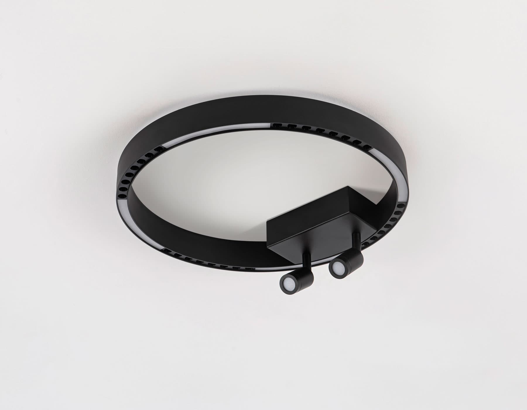Ambrella Светильник потолочный светодиодный FL5806/1+2 BK черный 25W 3000K/4200K/6400K D400*95 (без ПДУ) — миниатюра 5
