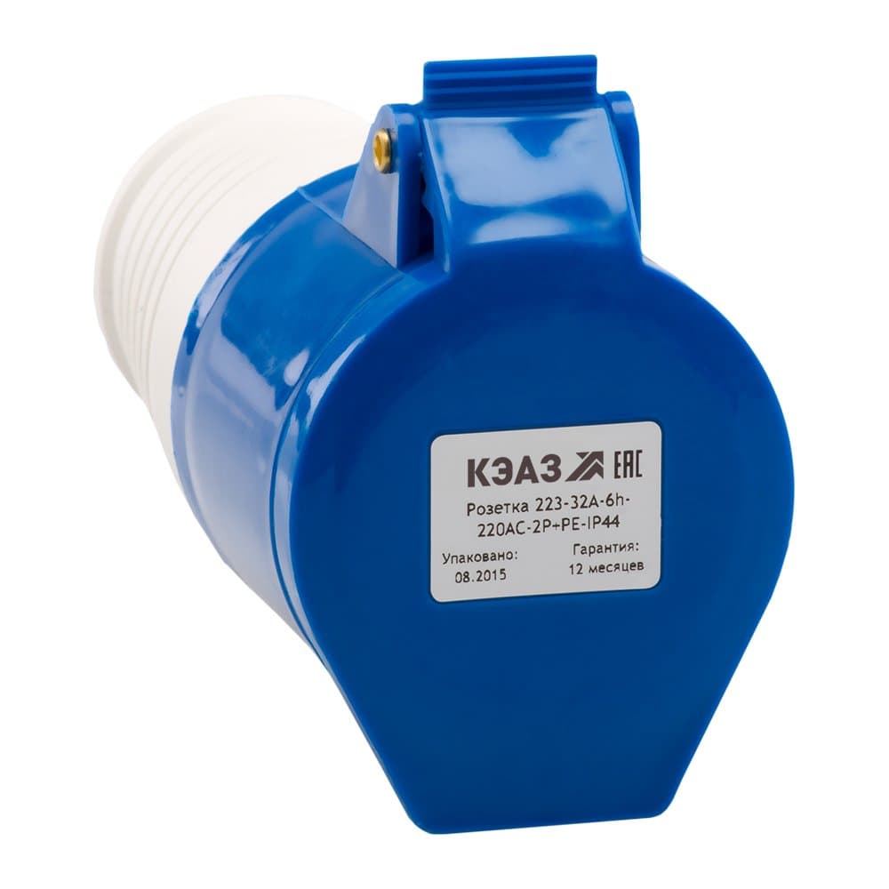КЭАЗ Розетка кабельная 213-16А-6h-220AC-2P+PE-IP44 — миниатюра 2