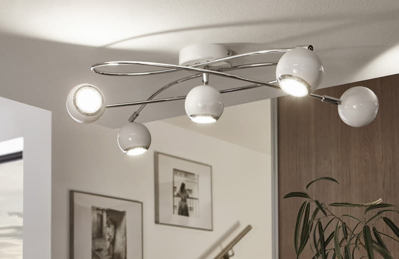 Eglo Люстра LED LOCANDA, 5х3W (GU10), сталь, белый/хром 94252 — миниатюра 2