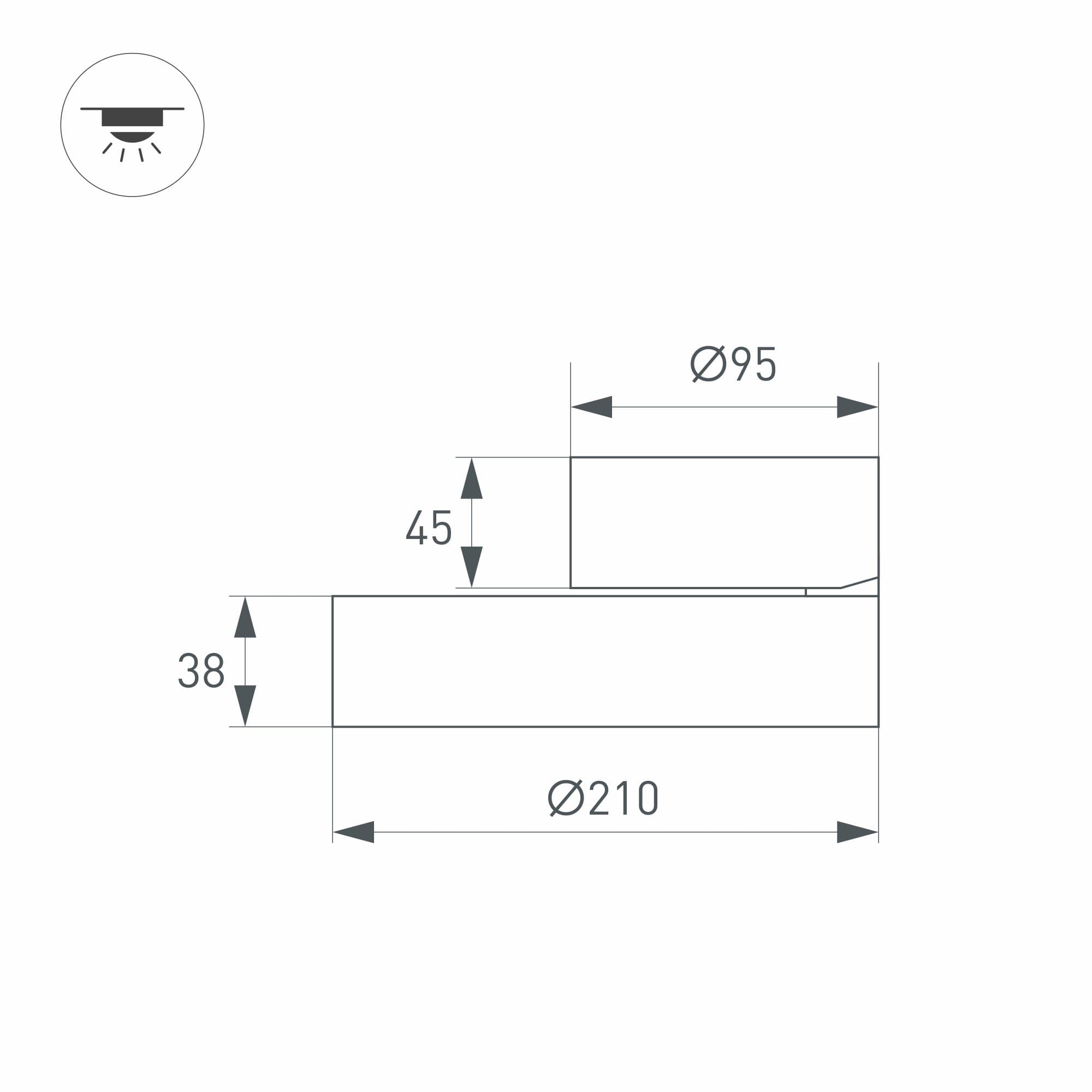 Arlight Светильник SP-RONDO-FLAP-R210-20W Warm3000 (BK, 110 deg) (IP40 Металл, 3 года) 028165 — миниатюра 3
