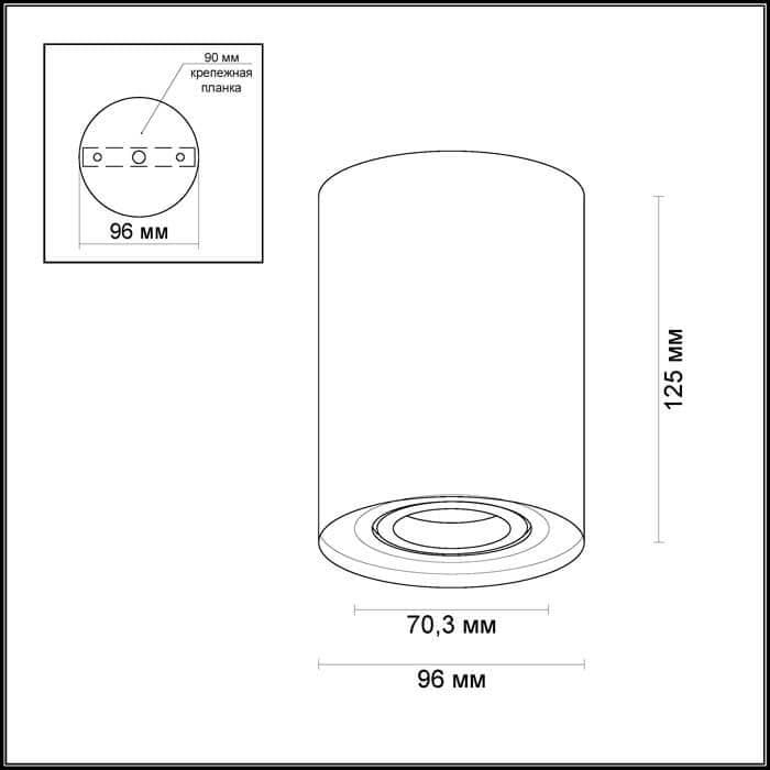 Odeon Light 3565/1C ODL18 115 черный Потолочный накладной светильник IP20 GU10 50W 220V PILLARON — миниатюра 3