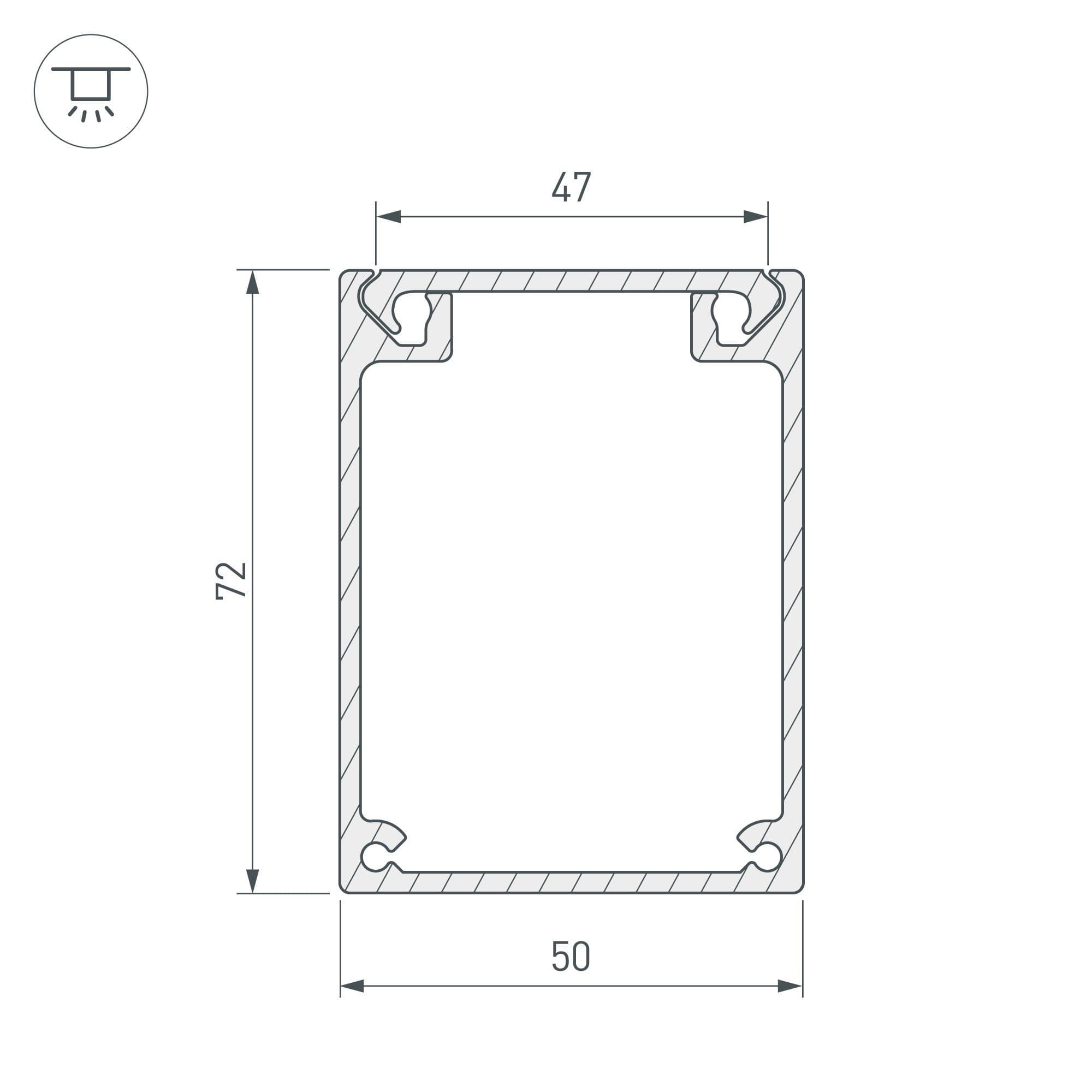 Arlight Профиль BOX72-2000 ANOD (Алюминий) 017357 — миниатюра 3