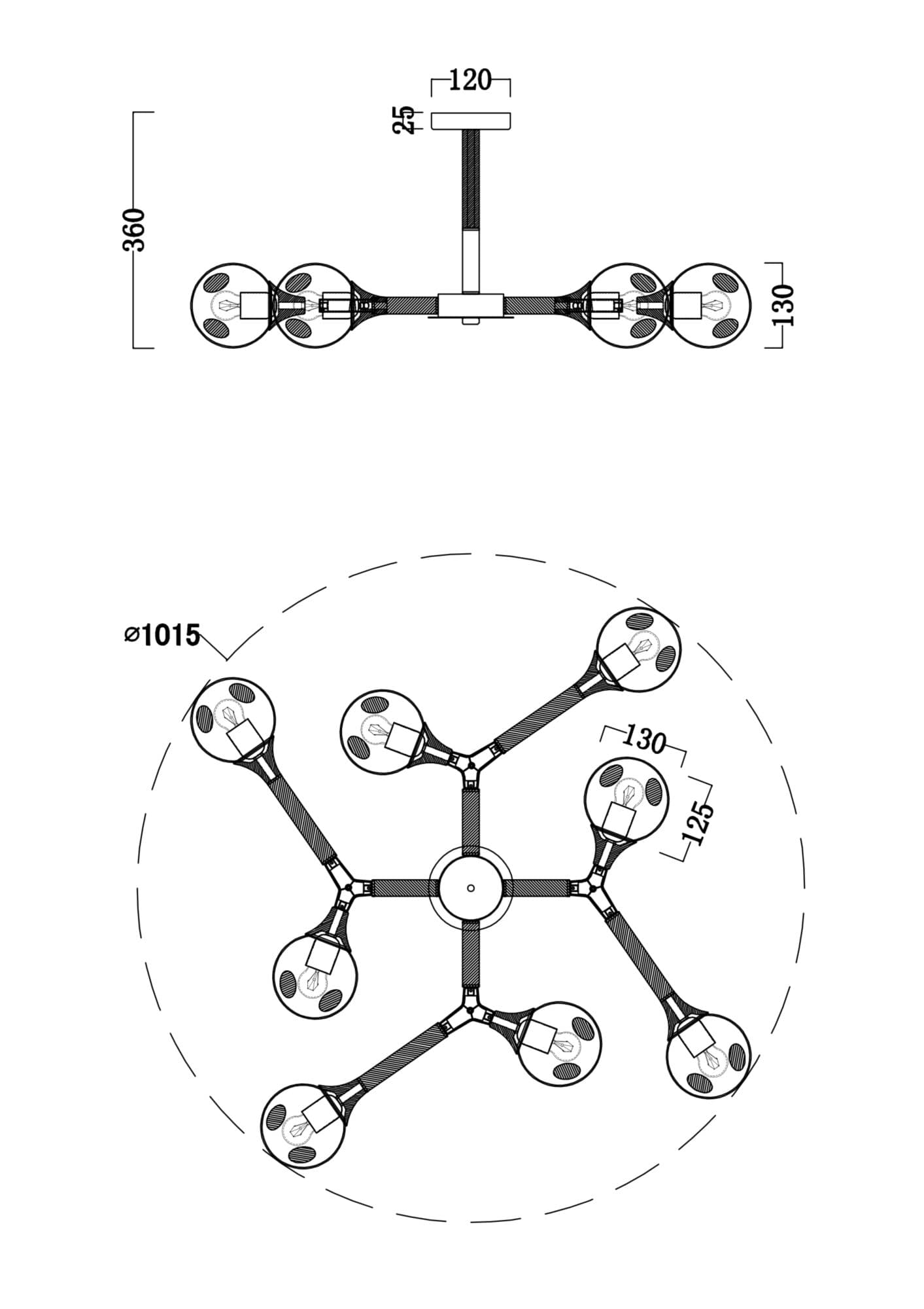 Freya Modern Amy Белый Потолочный светильник FR5105CL-08W — миниатюра 5