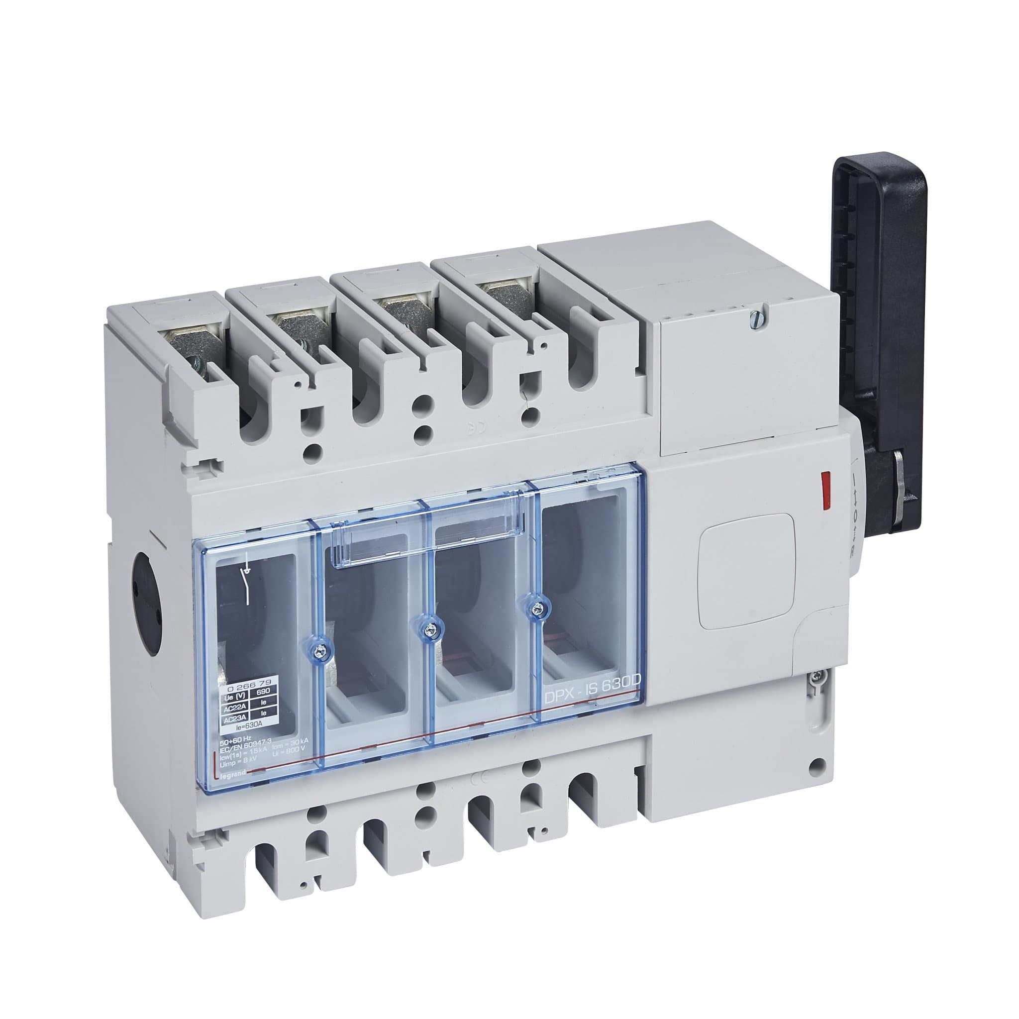 Legrand DPX-IS 630 Выключатель-разъединитель 4Р 630А c незав. расцепителя с дистанционным отключением,  рукоятка справа 026679