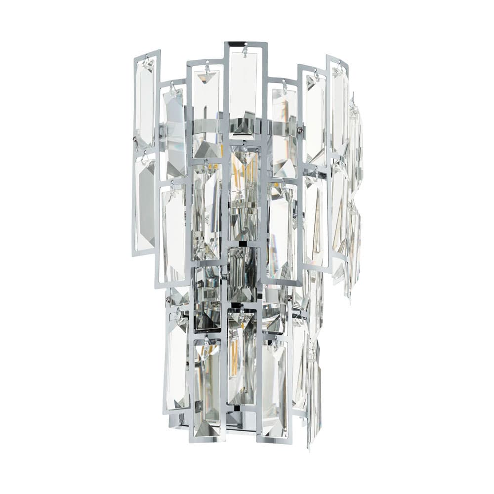 Eglo AGRIGENTO Бра 3x25W(E14), L215, H330, А130, сталь, хром/хрусталь, прозрачный 39628