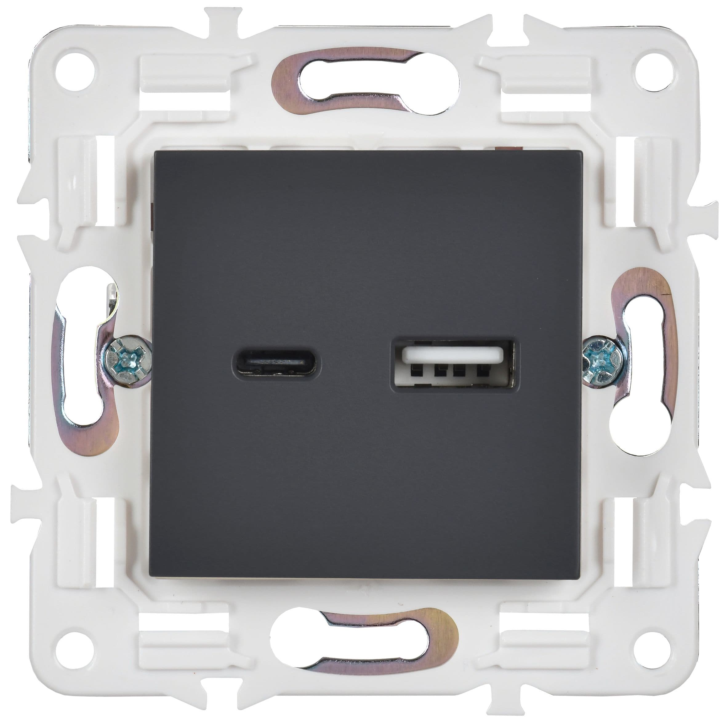 IEK SKANDY Титан Розетка USB A+C 18Вт SK-R13T — миниатюра 2