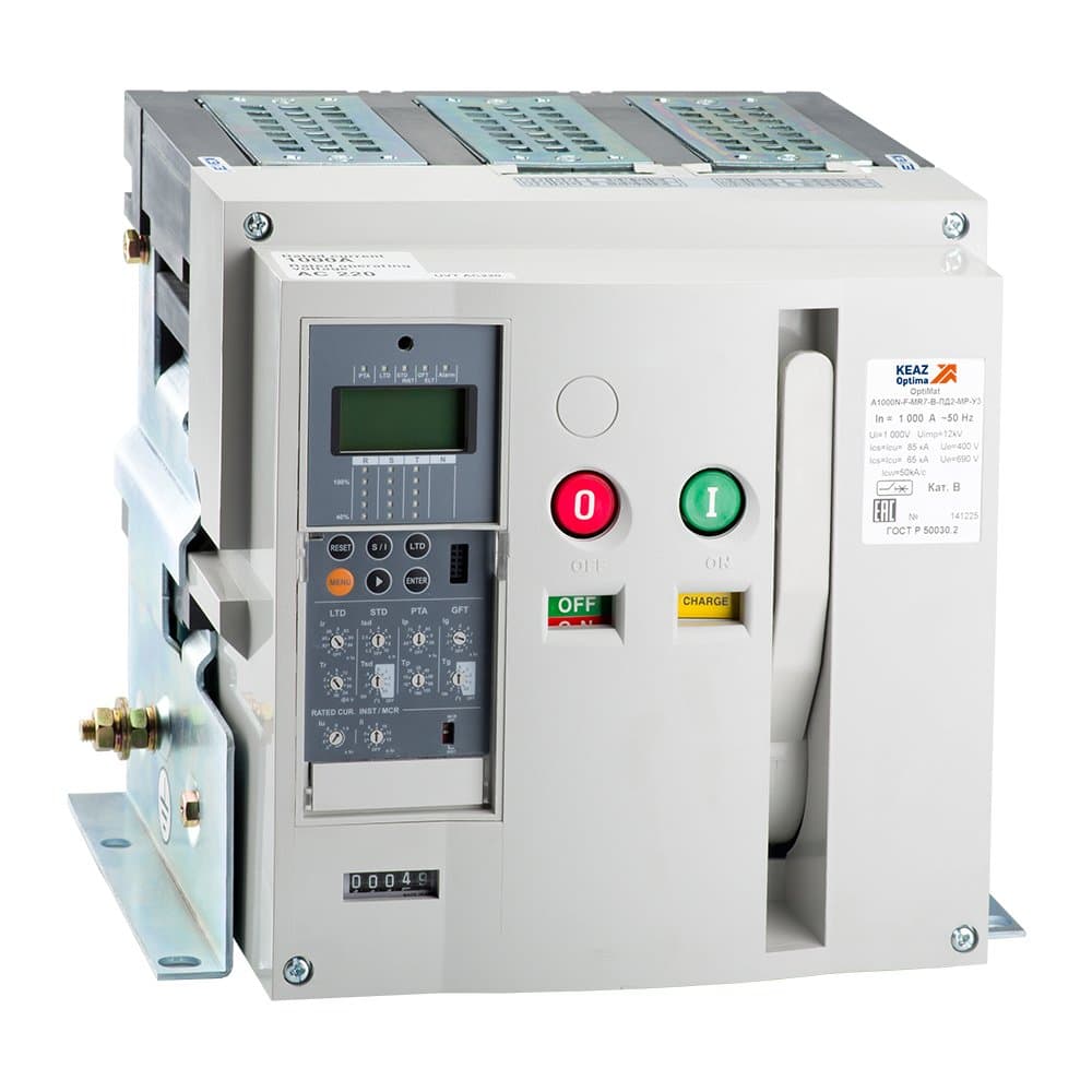 КЭАЗ Выключатель автоматический OptiMat A-2000-S2-3P-85-F-MR8.0-B-C3300-M2-P00-S1-03