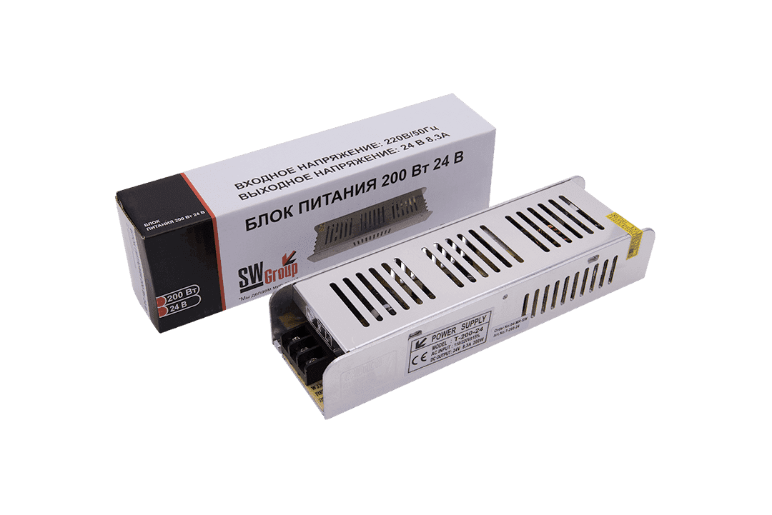 SWG Блок питания компактный (узкий), 200 W, 24V T-200-24