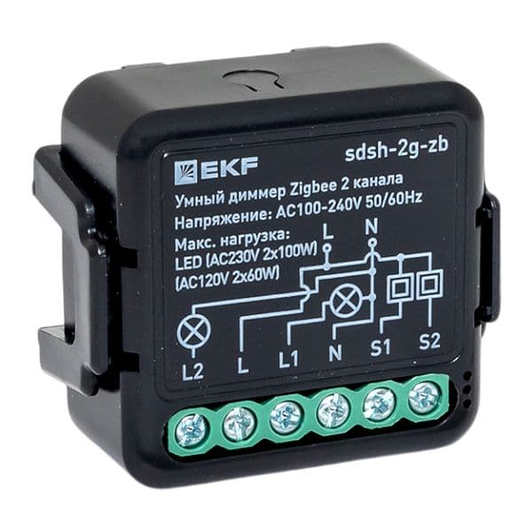 EKF Умный диммер в подрозетник 2-канальный Zigbee Connect Select