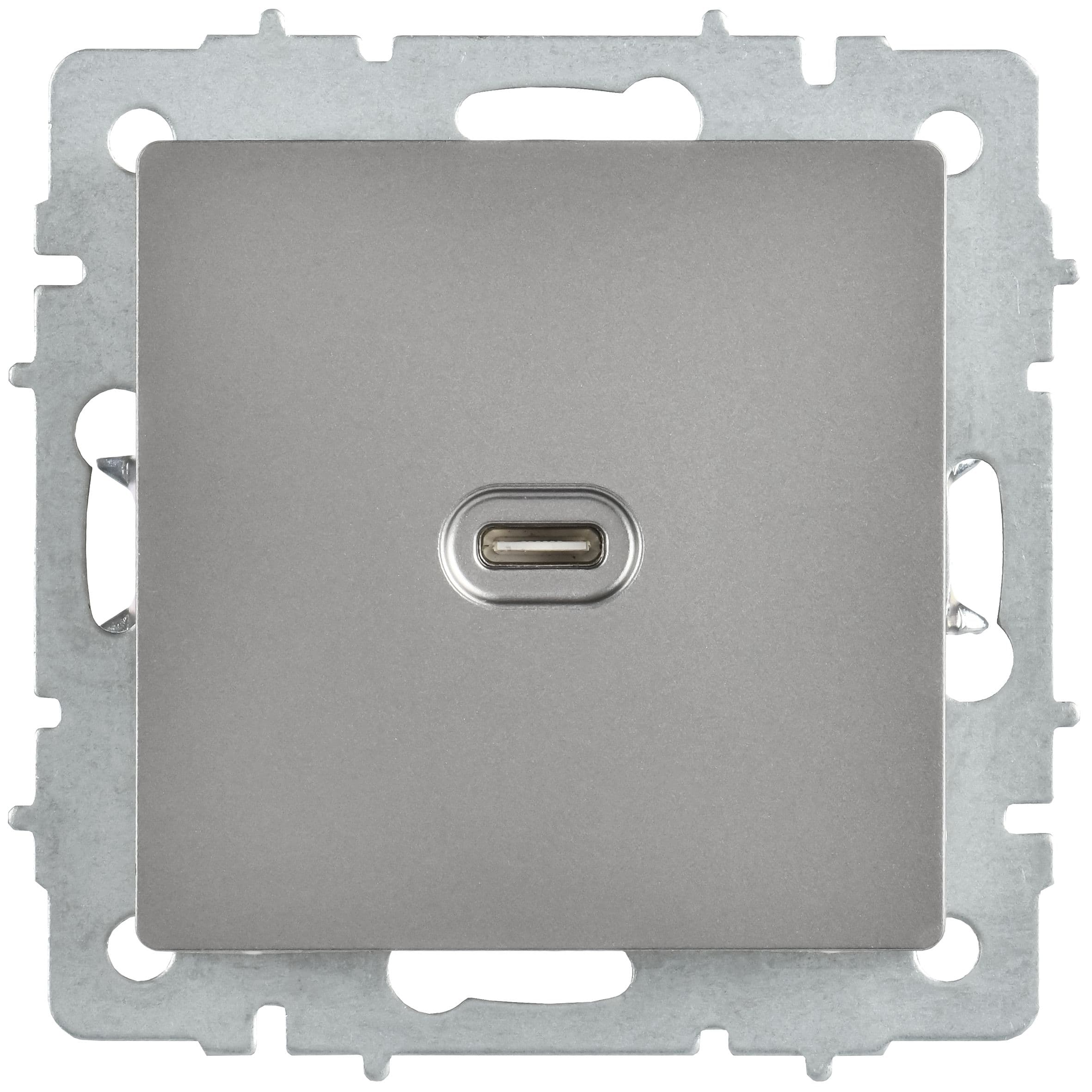 IEK BRITE Роз. USB C 65Вт высокоскор. зар. РЮ12-1-БрС сталь — миниатюра 2