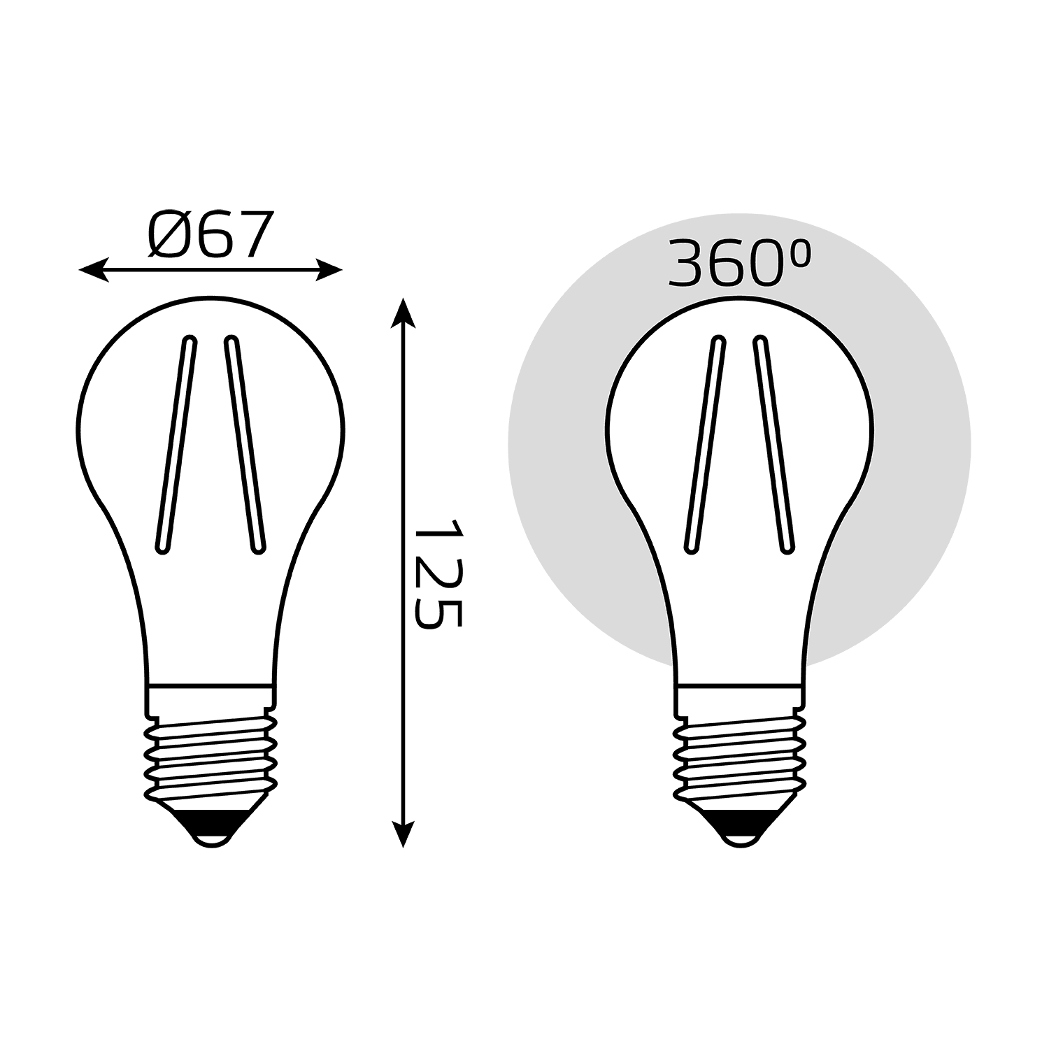 Gauss Лампа Filament А70 26W 2600lm 2700К Е27 LED 1/10/40 102902126 — миниатюра 3