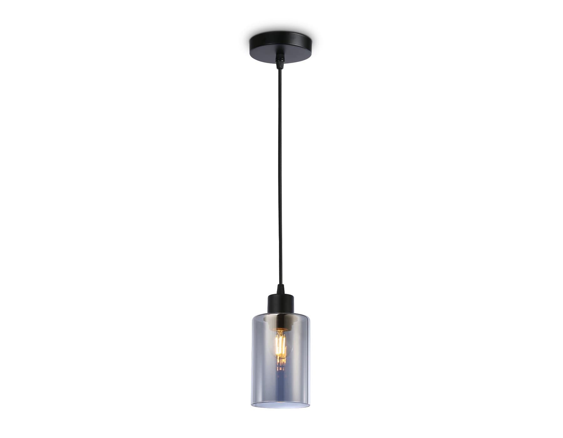 Ambrella Подвесной светильник в стиле лофт TR3695 BK/SM черный/дымчатый E27 max 40W D100*1000 — миниатюра 2