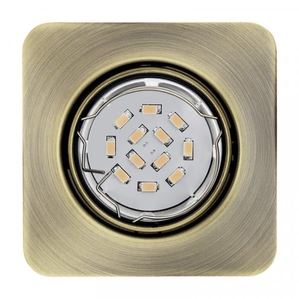 Eglo Светодиодный встраиваемый светильник PENETO, 1x5W (GU10), 87х87, сталь, бронза, теплый 94265 — миниатюра 1