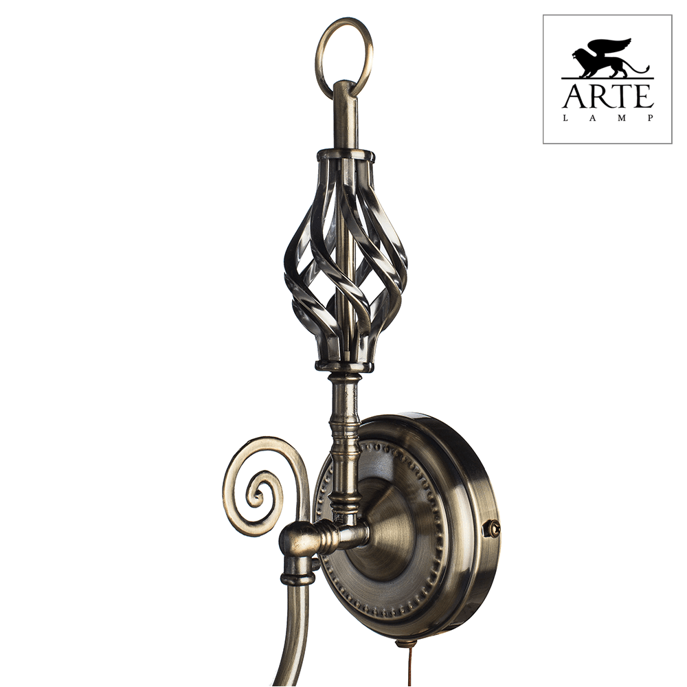 Arte Lamp Zanzibar Бронза/Белый Бра 40W E14 A8390AP-1AB — миниатюра 3