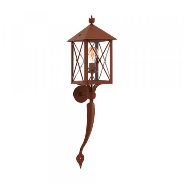 Eglo 64754 Уличный настенный светильник GAUDESI, 1X60W(E27), сталь оцинкованный, коричневый антик/ стекло, прозрачный — миниатюра 1