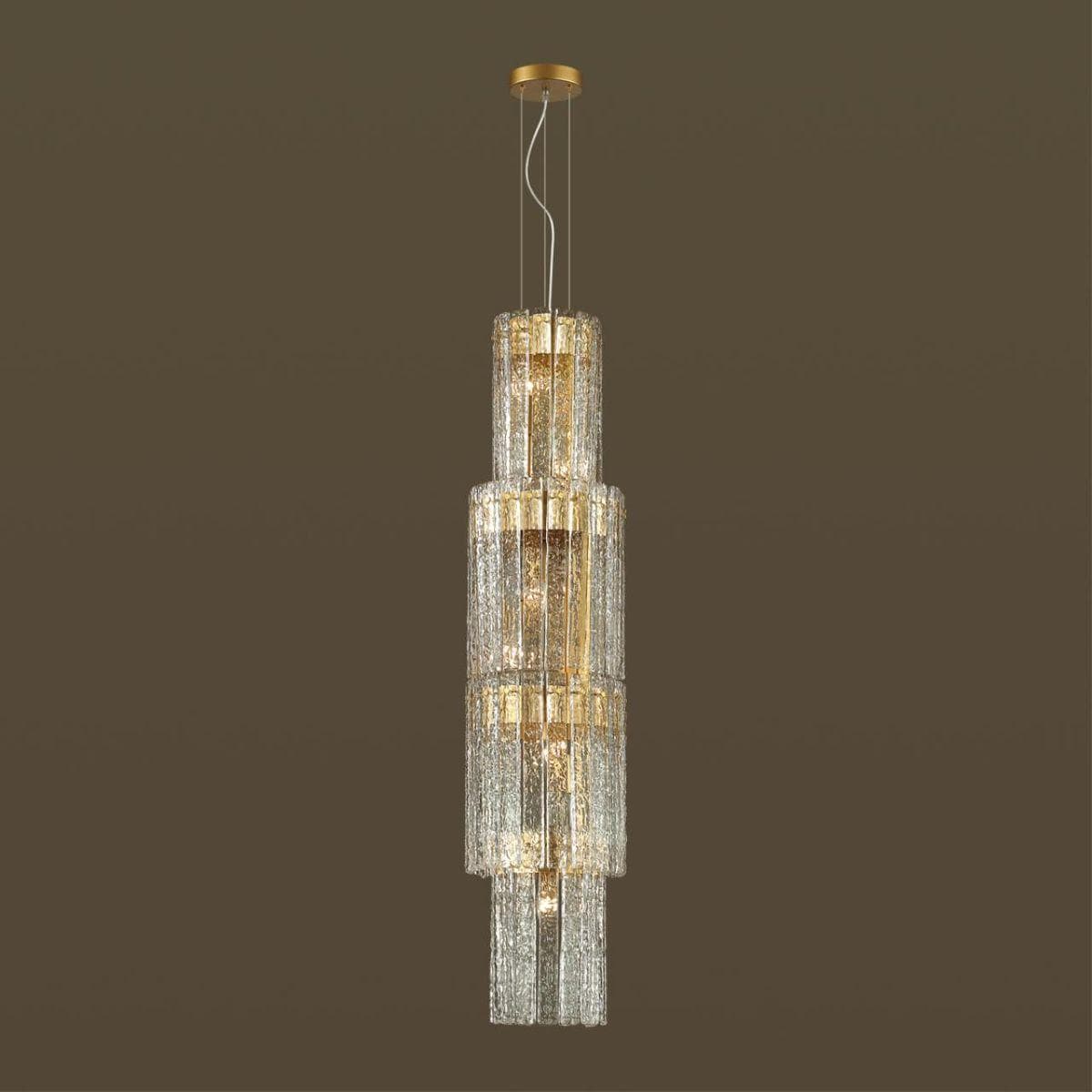 Odeon Light 4938/7 HALL (В 2-Х КОРОБКАХ) ODL22 366 матов.золотой/прозрачный/стекло/ Люстра E14 7*40W MERKALE — миниатюра 4