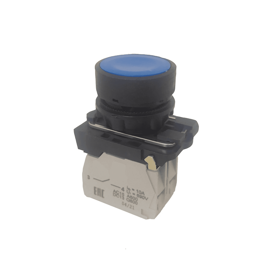 КЭАЗ Кнопка КМЕ4111м-синий-1но+1нз-цилиндр-IP40