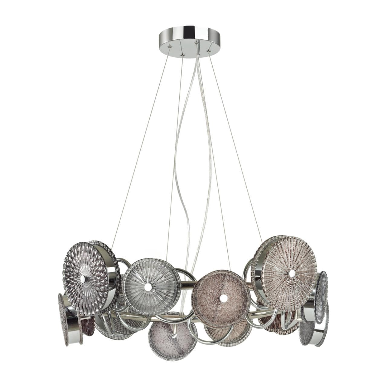 Odeon Light 5416/95L L-VISION ODL_EX24 хром/разноцветный/металл/стекло Люстра LED 95W 4000K 6400lm CARAMELLA
