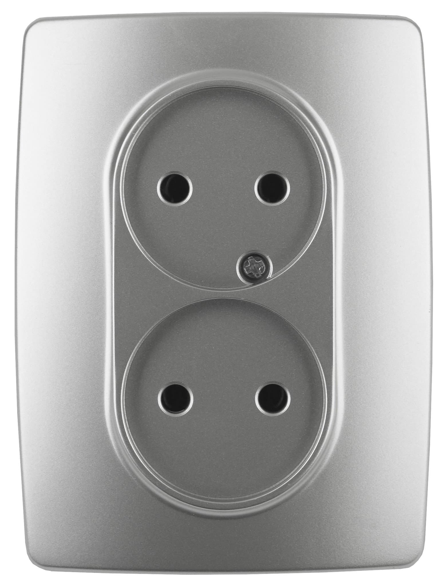 ЭРА 12-2107-03 Розетка 2X2P, 16A-250В, IP20, 12, Алюминий