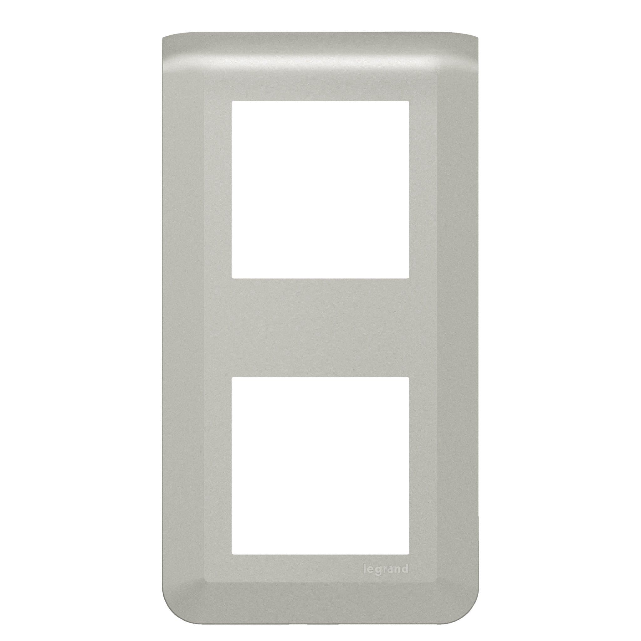 Legrand Mosaiс Рамка - Программа Mosaic - 2х2 модуля - вертикальная - алюминий 079322L — миниатюра 1