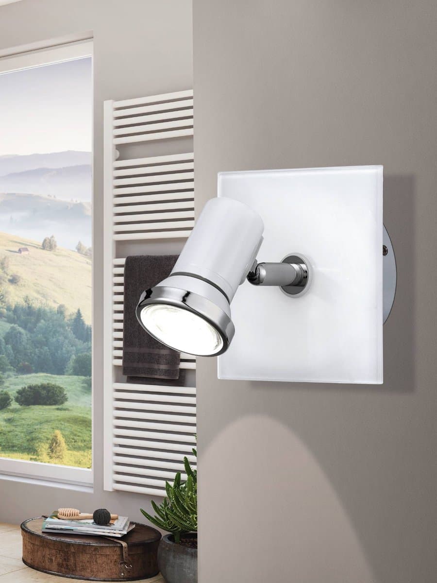 Eglo Спот LED TAMARA 1, в ванн. комнату, 1х3,3W(GU10), 120х120, IP44, сталь, стекло, белый, хром 95993 — миниатюра 2