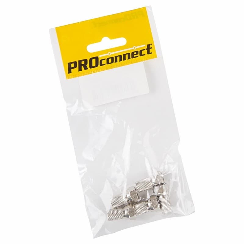 PROconnect Разъем антенный на кабель, штекер F для кабеля SAT (с резиновым уплотнителем), (5шт.) (пакет) 05-4005-4-9