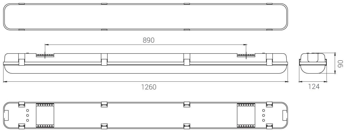 Diora Светодиодный светильник LPO/LSP 38/5400 прозрачный 5400лм 38Вт 5000K IP65 0.7PF 80Ra Кп<1 Аварийный DLPO38-PZ-5K-A — миниатюра 3