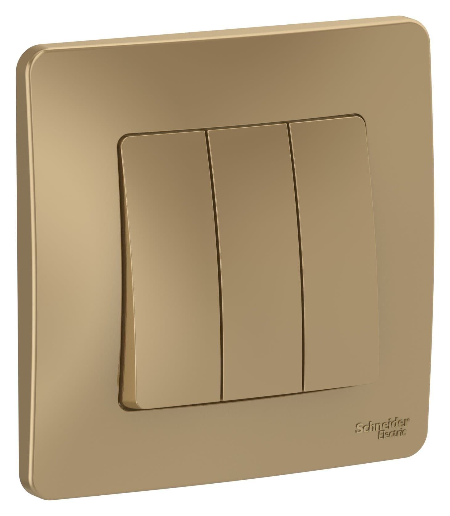 Systeme Electric Blanca внутр Титан Выключатель 3-клавишный, 10А, 250B — миниатюра 2