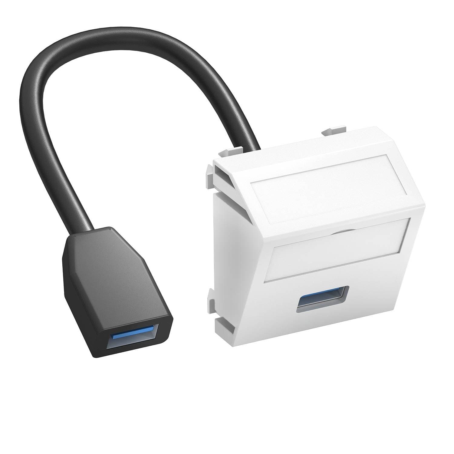 OBO Bettermann Розетка мультимедийная USB 3.0 A-A, 1 модуль Modul45, 45х45 мм (наклонная), белая 6104934