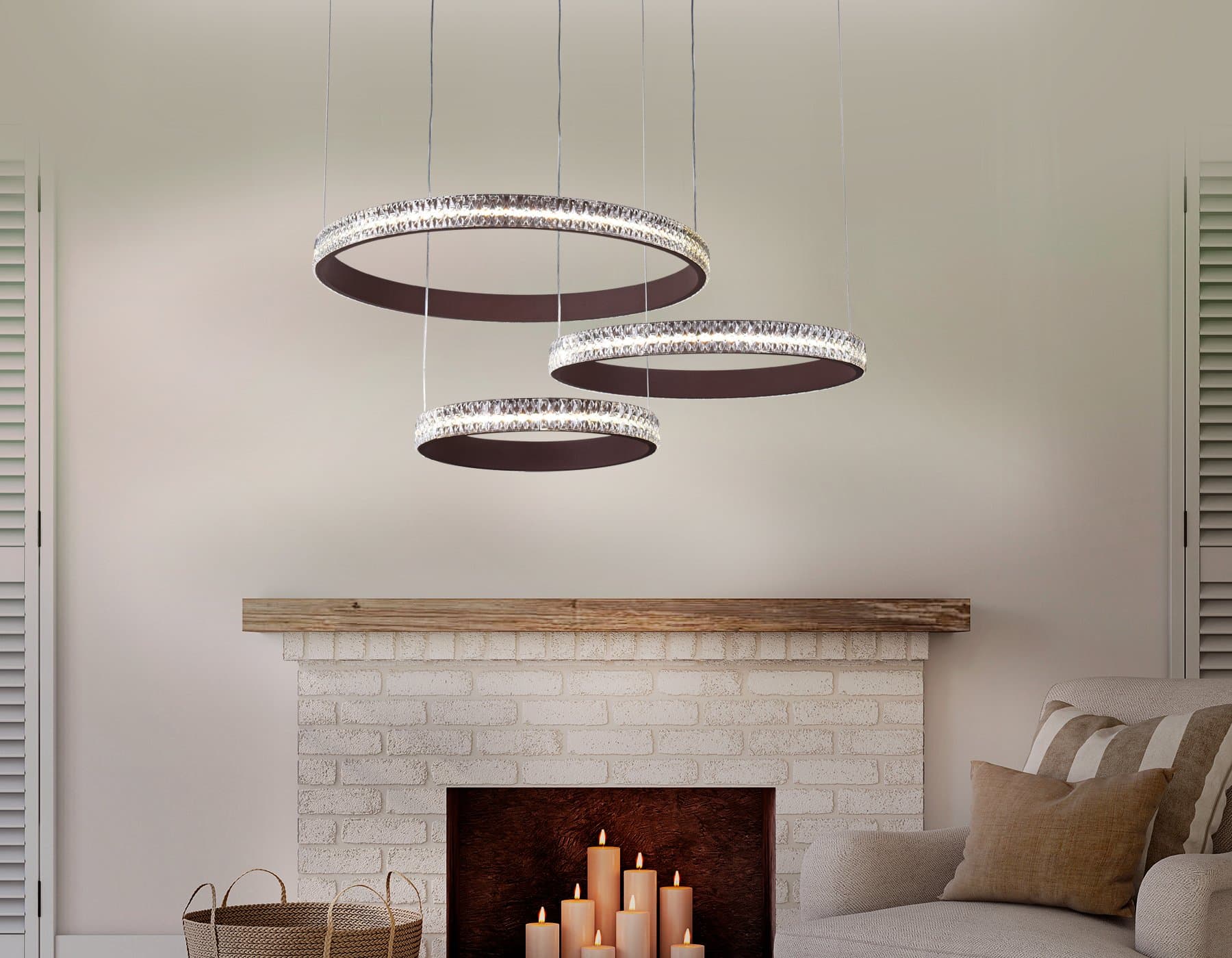 Ambrella Потолочный светодиодный светильник с пультом FA6162 CF кофе 99W 720*500*900 (ПДУ РАДИО 2.4) — миниатюра 2