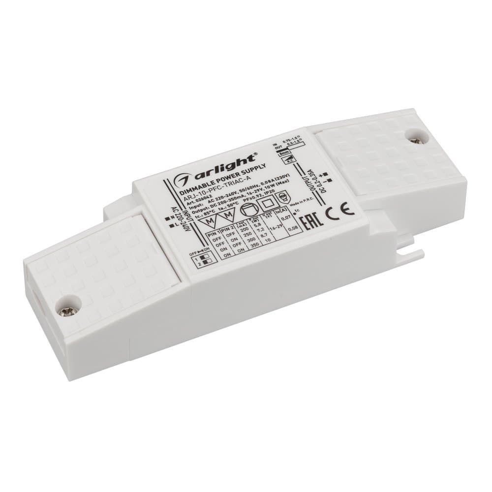 Arlight Блок питания ARJ-10-PFC-TRIAC-A (10W, 200-350mA) (IP20 Пластик, 5 лет) 026042 — миниатюра 1
