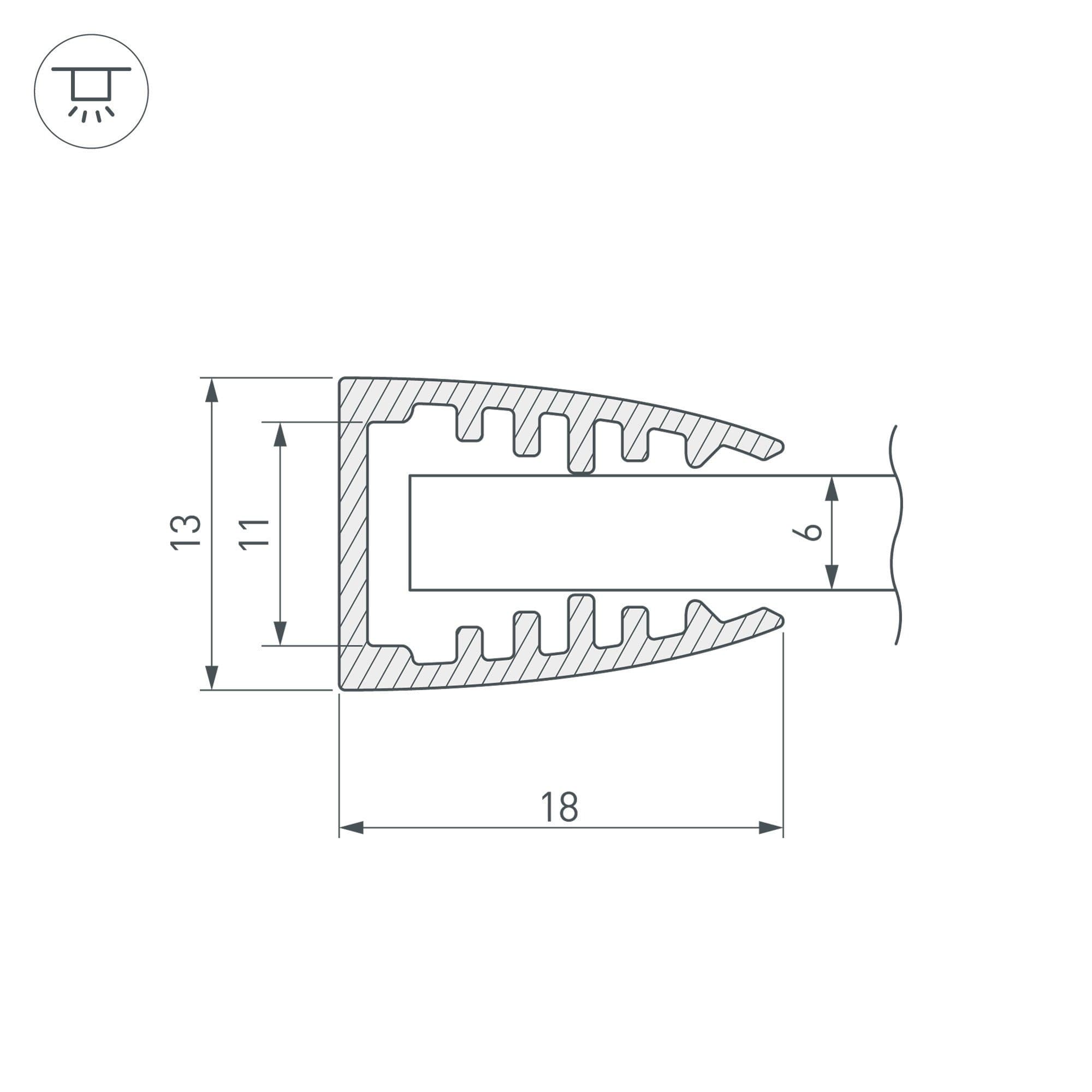 Arlight Профиль TOP-SHELF6-2000 ANOD (Алюминий) 016978 — миниатюра 2