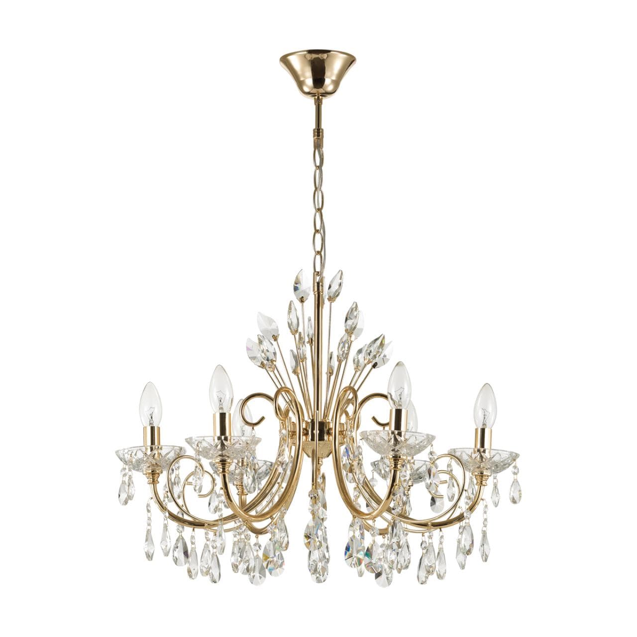 Odeon Light 4977/6 HALL ODL23 000 золотой/хрусталь Люстра E14 6*40W VERSIA
