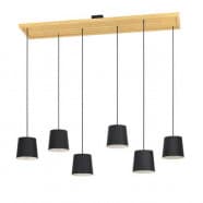 Eglo 390131 Подвесной светильник HL/6 E27 black-white/wood 'CAMARIOCA'