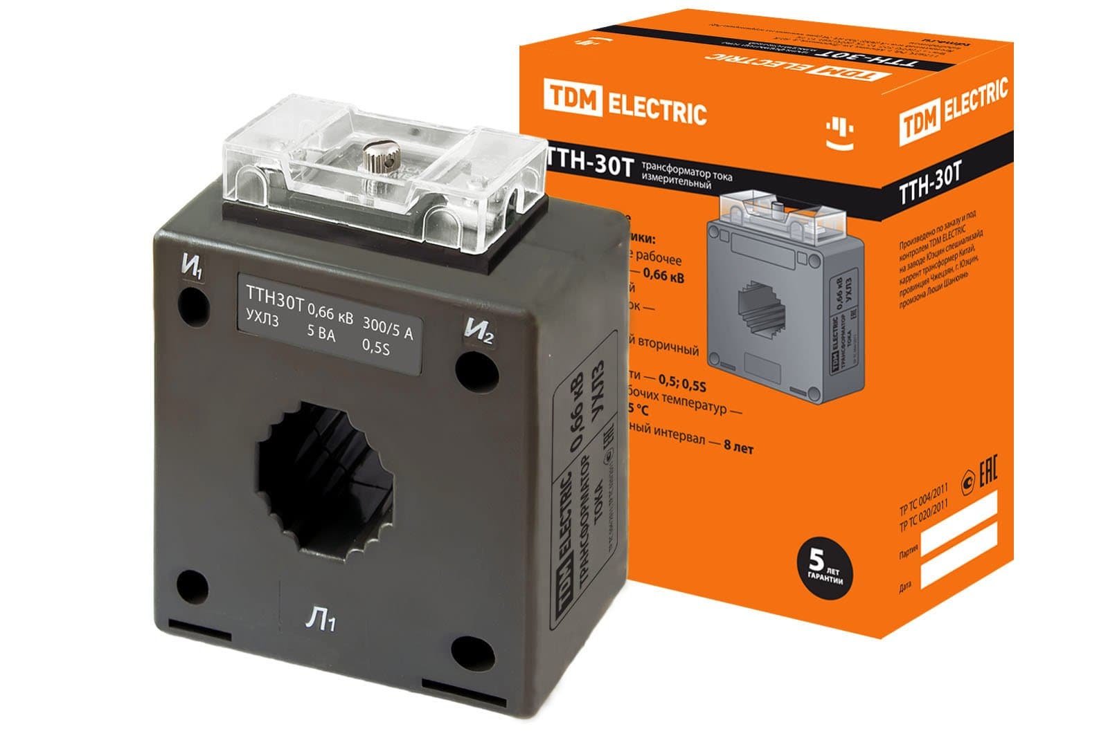TDM Трансформатор тока измерительный ТТН  30T/300/5- 5VA/0,5S-Р SQ1101-1155