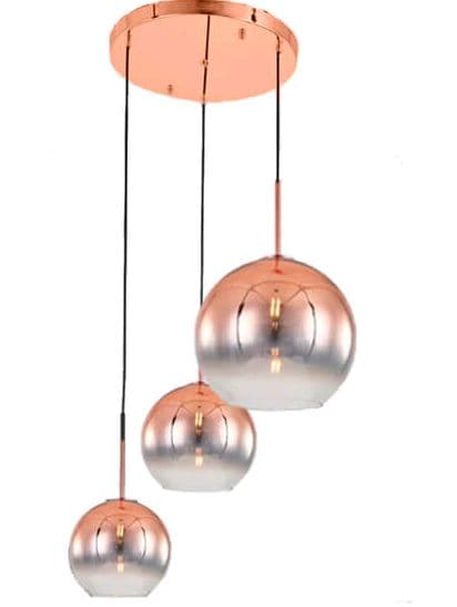 Kink Light 07565-3A,32 Подвес Восход прозрачный/роз. золото d50 h200 E27 3*40W