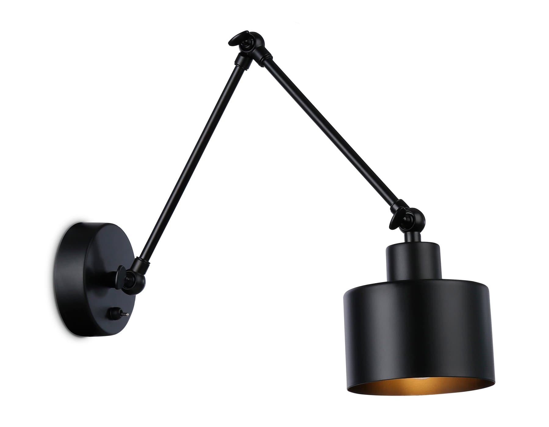 Ambrella Настенный светильник с выключателем в стиле лофт TR8148 BK черный E27 max 40W 340*120*490 — миниатюра 1