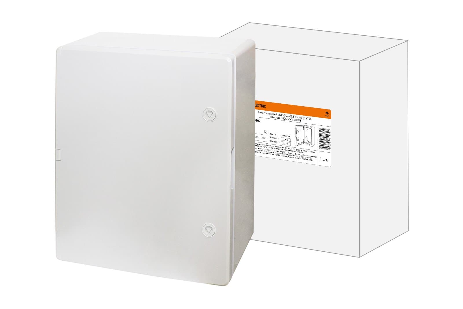 TDM Бокс пластиковый ЩМП-0-2, ABS, IP65, -45 до +75 С, навесной, (350x250x150) SQ0932-0102