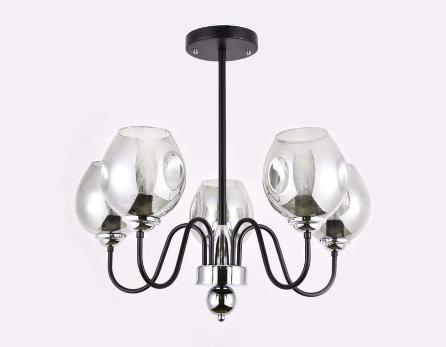 Ambrella Подвесная люстра TR9058/5 BK/SM черный/дымчатый E27 max 40W D650*572 — миниатюра 3