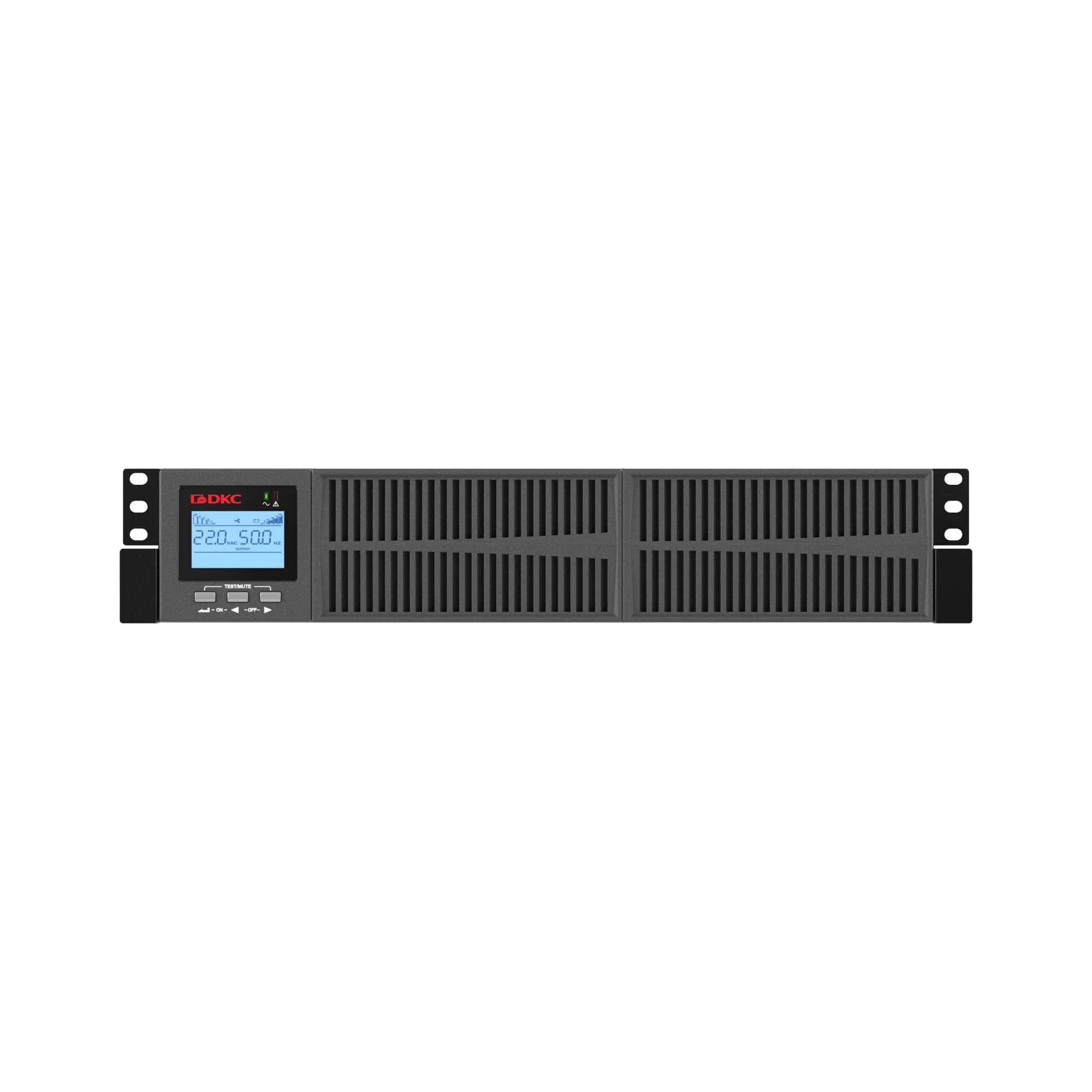 DKC Онлайн ИБП ДКС серии Small Rackmount, 2000 ВА/1800 Вт, 1/1, 8xIEC C13, EPO, USB, RS-232, RJ45, Rack 2U, 4x9Ач — миниатюра 3