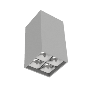 Varton Светодиодный светильник DL-Box Reflect Multi 2x2 накладной 10 Вт 3000 К 80х80х150 мм RAL7045 серый муар кососвет V1-R0-70254-20L17-2001030
