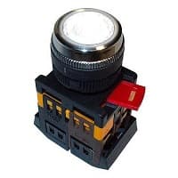 IEK Кнопка ABLFS-22 белый d22мм неон/240В 1з+1р — миниатюра 2
