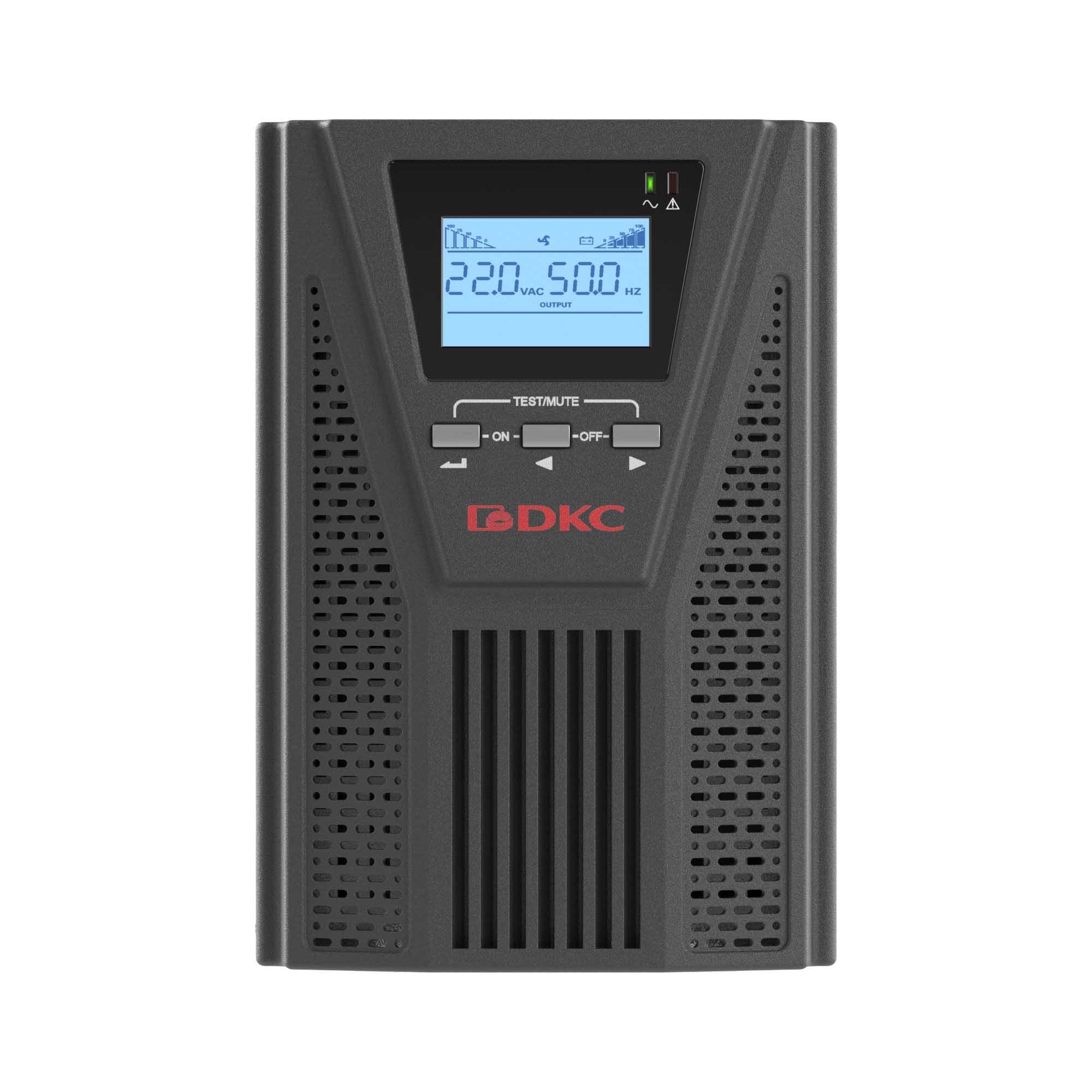 DKC Онлайн ИБП ДКС серии Small Tower, 1000 ВА/900 Вт, 1/1, 2xSchuko, EPO, USB, RS-232, RJ45, без АКБ, 7 Ач — миниатюра 3