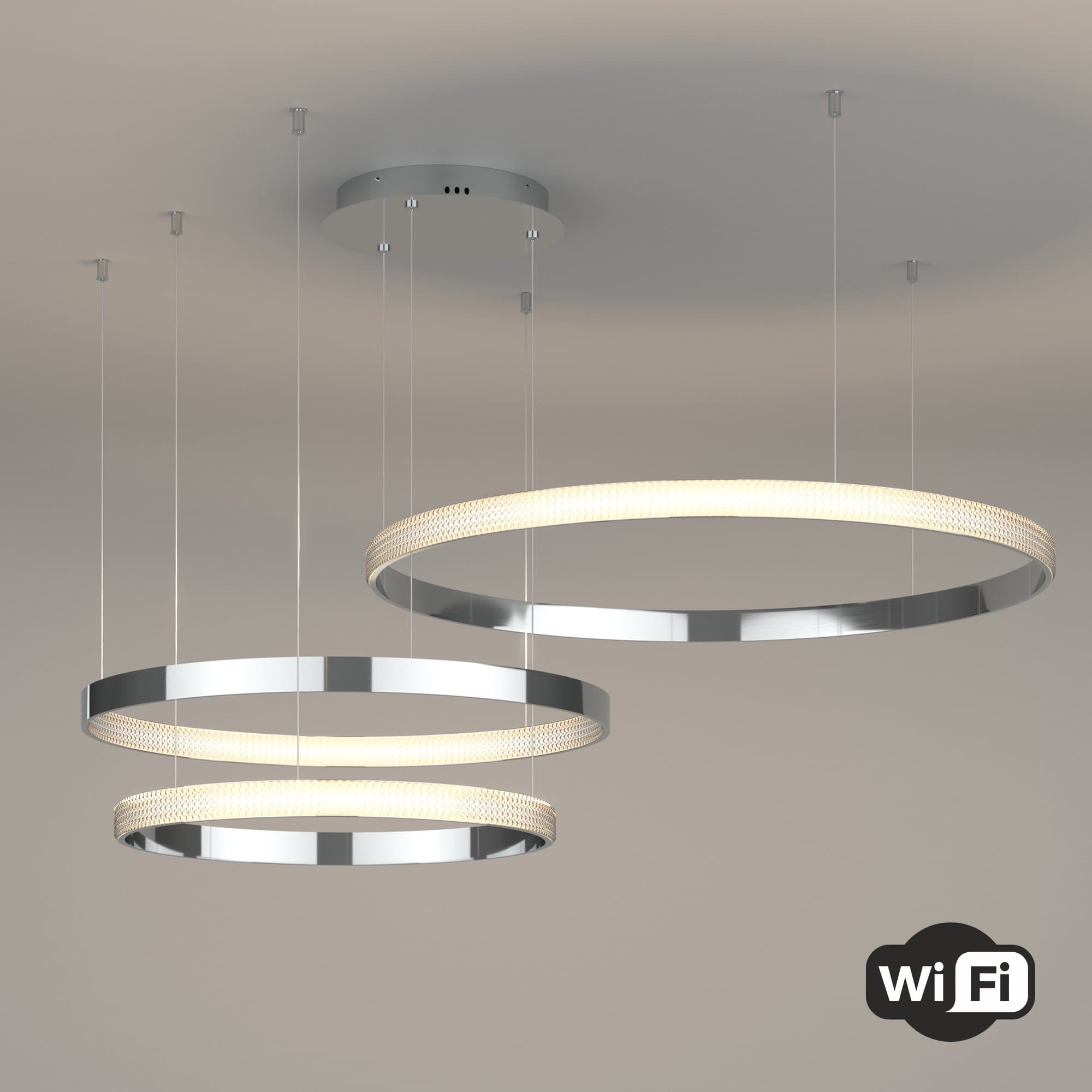 Eurosvet Светодиодная люстра с управлением по Wi-Fi 90275/3 хром Smart a048449