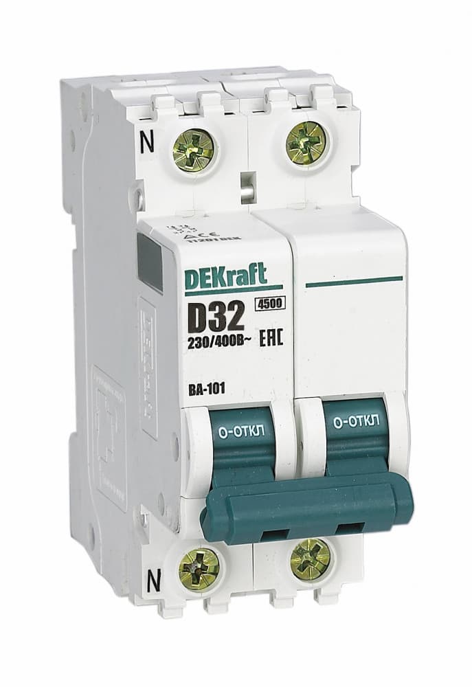 Dekraft Автоматический выключатель 1P+N 32А х-ка D ВА-101 4,5кА 11201DEK